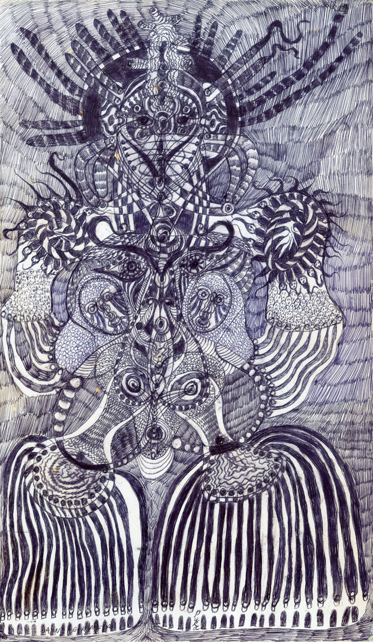 <strong>Untitled</strong> <br/> Ink and marker on wastepaper / 29 x 17cm / 2013 