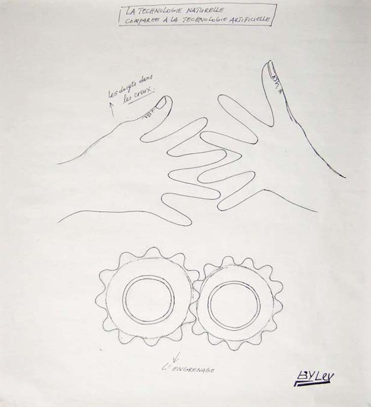 <strong>Les doigts dans les creux</strong><br/>marker & graphite on paper / 49 x 45cm / 2008